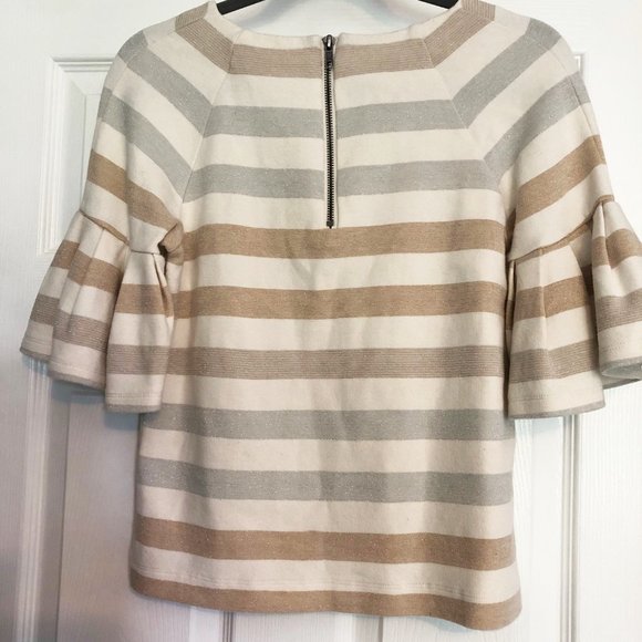 ANTHROPOLOGIE MAEVE | Sparkle Ruffle Sleeve Top | Size XS - Picture 7 of 10